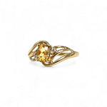 gele saffier en diamant ring vintage goud