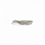 vintage ring witgoud met diamant van 9kt witgoud