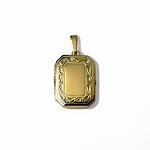 rechthoekige gouden locket met gravure my chapter medaillon