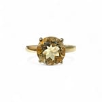 vintage_ring_citrien_solitair_9kt_goud vintage ring ronde citrien 9 karaat goud