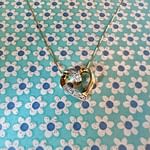 vintage gouden hart hanger met diamant