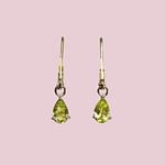 vintage peridoot oorbellen van 14 karaat goud