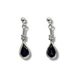 vintage witgouden saffier oorbellen in 9K