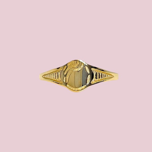 gouden pink zegel ring pinky signet dames 9k goud