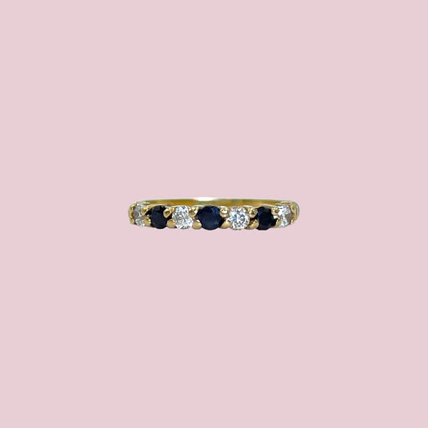 saffier eternity ring goud zirkonia vintage