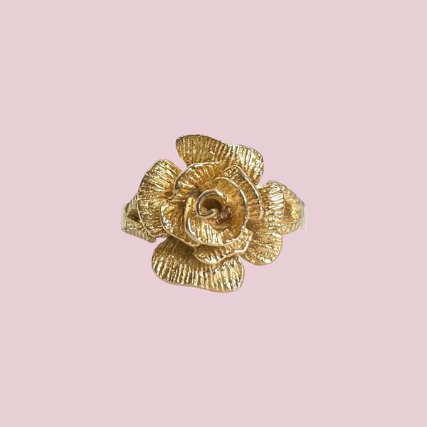 vintage roos ring goud