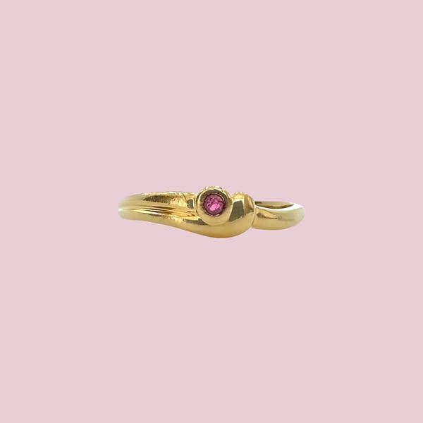 vintage ring robijn 18k