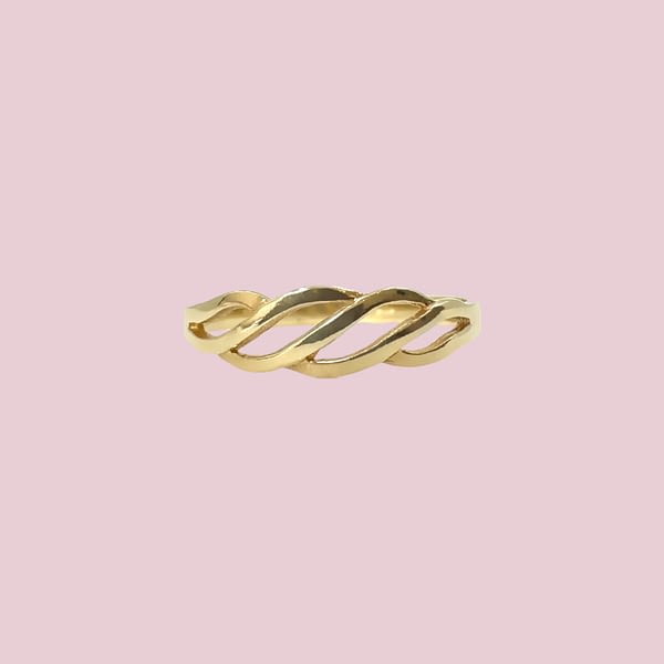 vintage ring goud golfjes