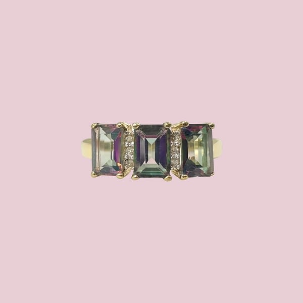vintage ring mystic topaz trilogie