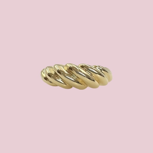 vintage croissant ring goud