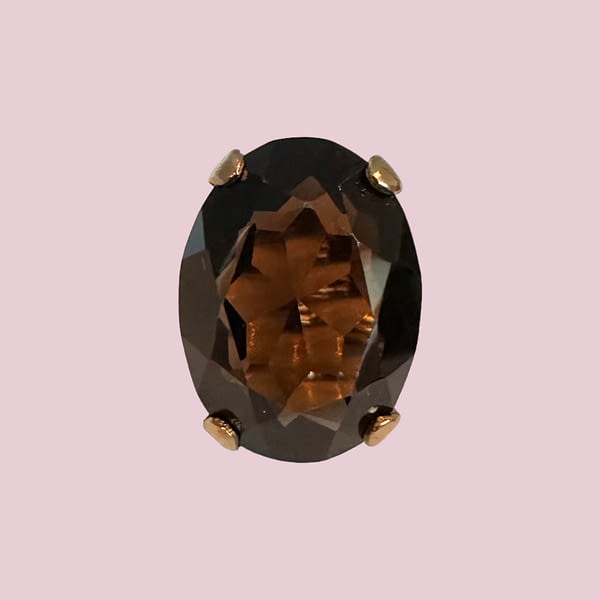 vintage ring rookkwarts groot