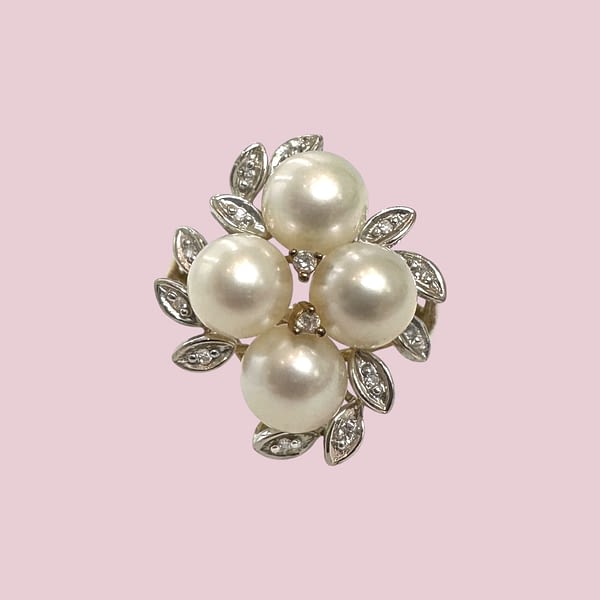 vintage ring parel en diamant cluster