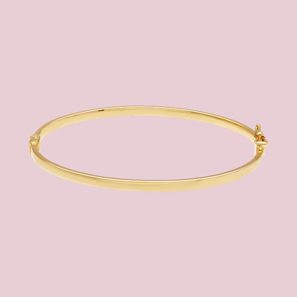 bangle armband rechthoekig design van 9 karaat goud