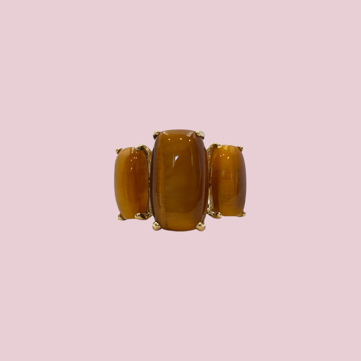 vintage tijgeroog ring trilogie tiger eye