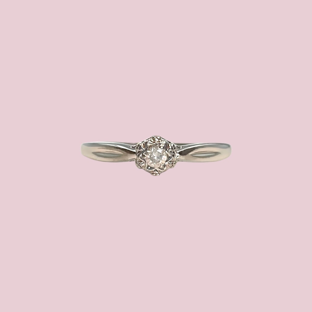 vintage ring diamant witgoud