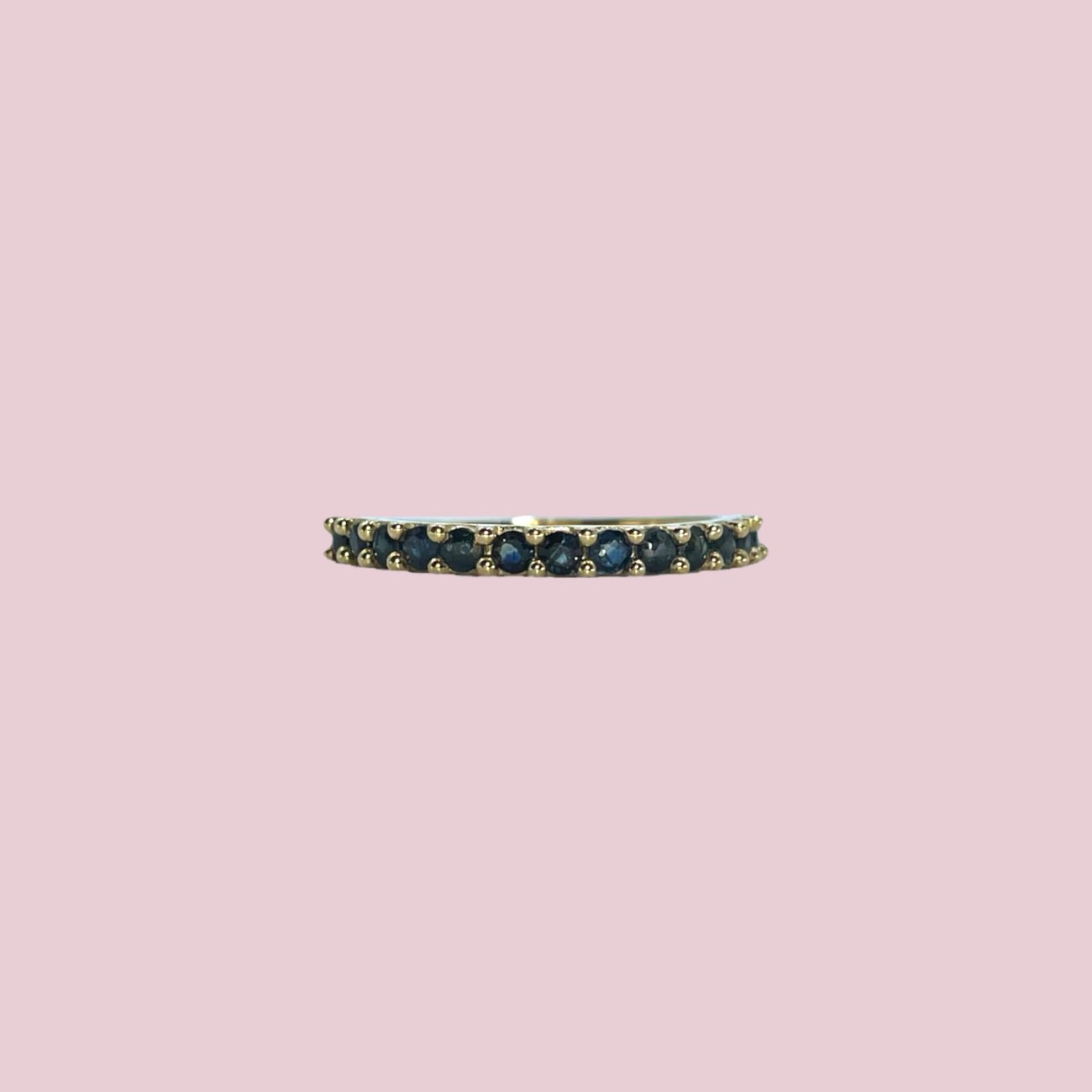 saffier eternity ring blauwe steen karaat goud