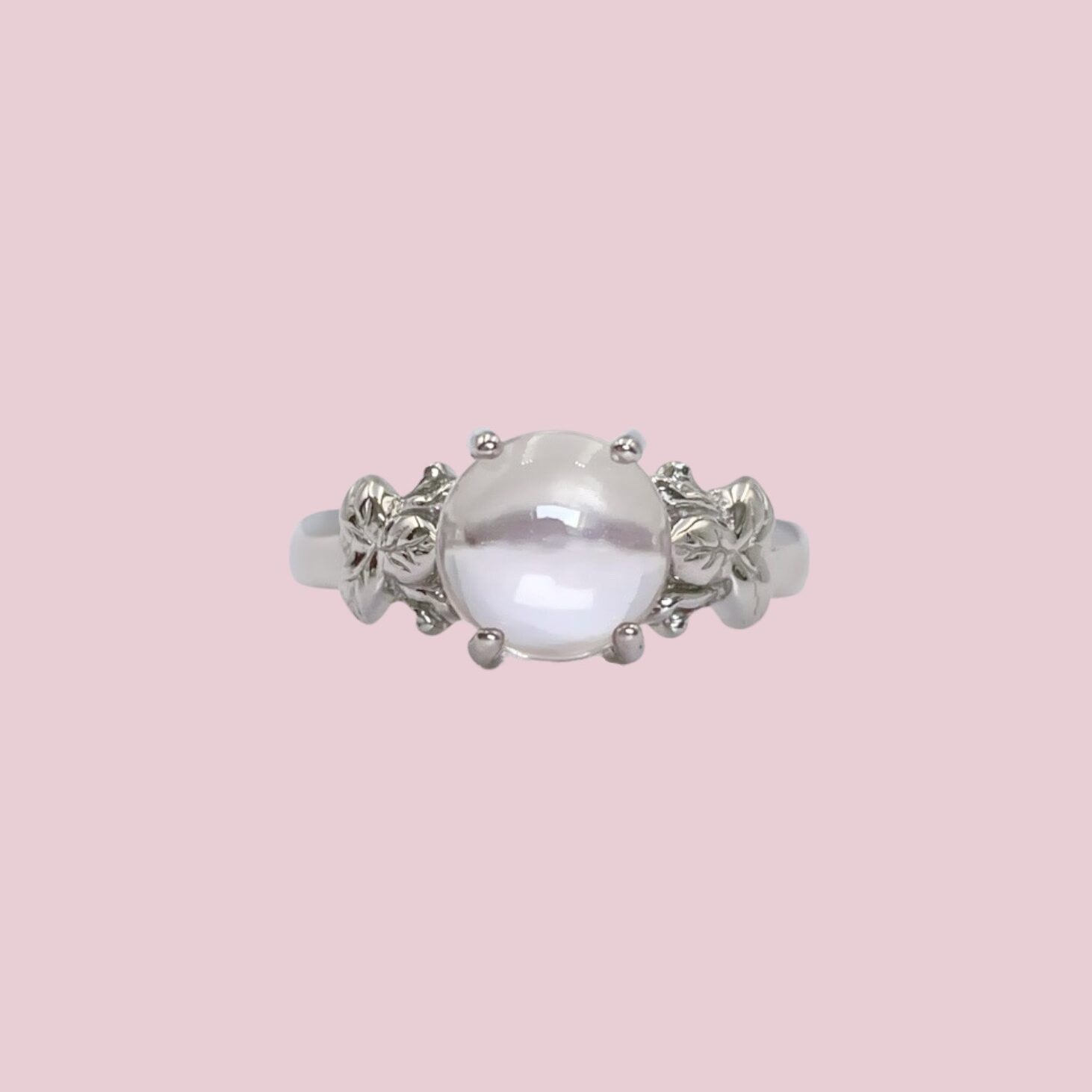 vintage ring maansteen witgoud