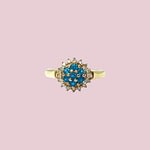 topaas en diamant cluster ring goud vintage ringen bloem