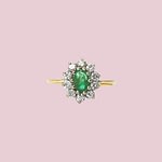 smaragd ring goud vintage cluster entourage ring groen