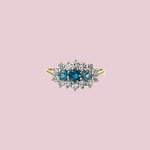 vintage ring goud topaas cluster
