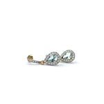 aquamarijn oorbellen met diamant vintage goud oorhangers