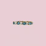vintage eternity ring goud met hartjes topaas en diamant