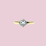 gouden aquamarijn ring solitair vintage sieraden