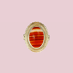 vintage ring rode agaat