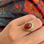 vintage ring rode agaat