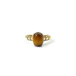 vintage tijgeroog ring 9k goud
