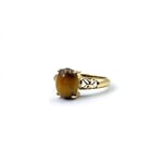 tijgeroog ring dames van goud vintage