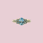 vintage topaas ring met diamant goud