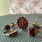 granaat ringen vintage rode steen ring