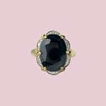 vintage ring grote saffier diamant cluster