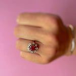 gouden robijn cocktail ring cluster zirkonia