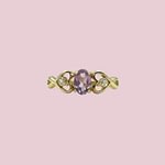 vintage amethist ring 9k goud diamantjes