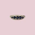vintage saffier boot ring 9 karaat goud