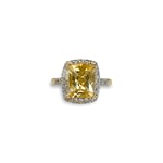 citrien ring met diamant halo 10 karaat goud