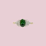 vintage ring chrome diopside groene steen