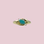 vintage ring turkoois 14 karaat goud turquoise