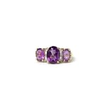 gouden amethist trilogie ring goud met diamant