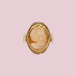 vintage camee ring goud vrouw