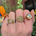 vintage gouden ringen met bloem vintage met edelsteen