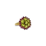 gouden toermalijn bloem cluster ring vintage