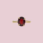 granaat solitair ring vintage gouden ring