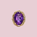 grote amethist ring vintage goud