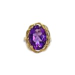 grote amethist ring vintage goud