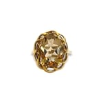 grote rookkwarts ring vintage karaat goud