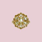 vintage bloem ring goud met groene amethist
