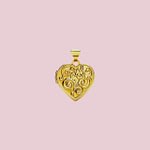 vintage locket medaillon hartje goud floral